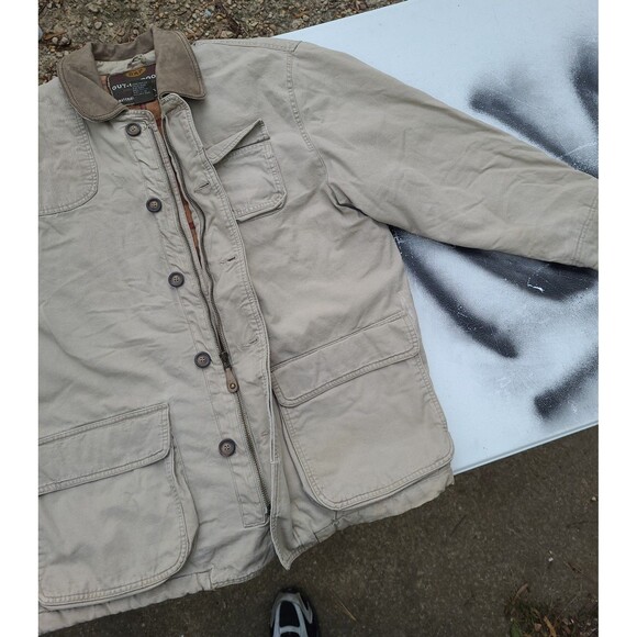 Vtg GAP Flannel Lined Barn Coat Chore Jacket  Y2k Out of Doors - Picture 7 of 13